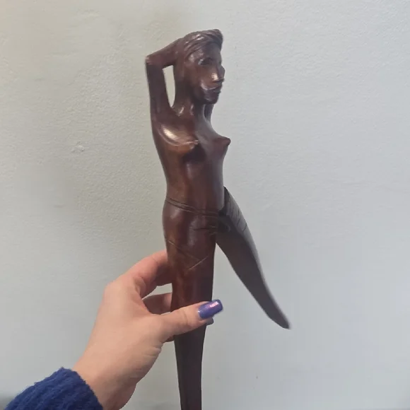 Hawaiian Vintage Monkey Pod Nutcracker Nude Woman Excellent Condition - Picture 3 of 6
